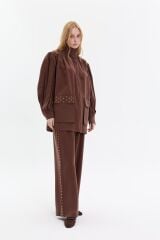 Gold Zımba Detaylı İkili Takım Kahve