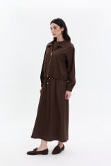 İki Parçalı Elbise Takım Kahve
