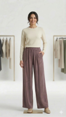 Rahat Kalıp Beli Lastikli Pantalon